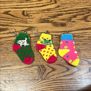 Colorful Sock Keychains Set